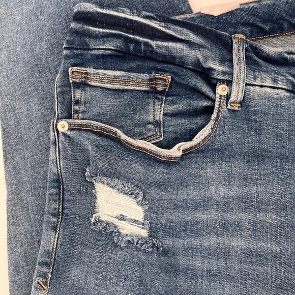 Good American Good Waist Jeans Size 24 Blue High Rise Stretch Distressed Denim - Picture 9 of 16